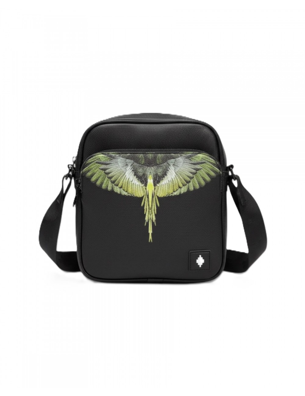 tracolla marcelo burlon county of milan UOMO BLACK/YELLOW WINGS - COMAS260364 vista frontale