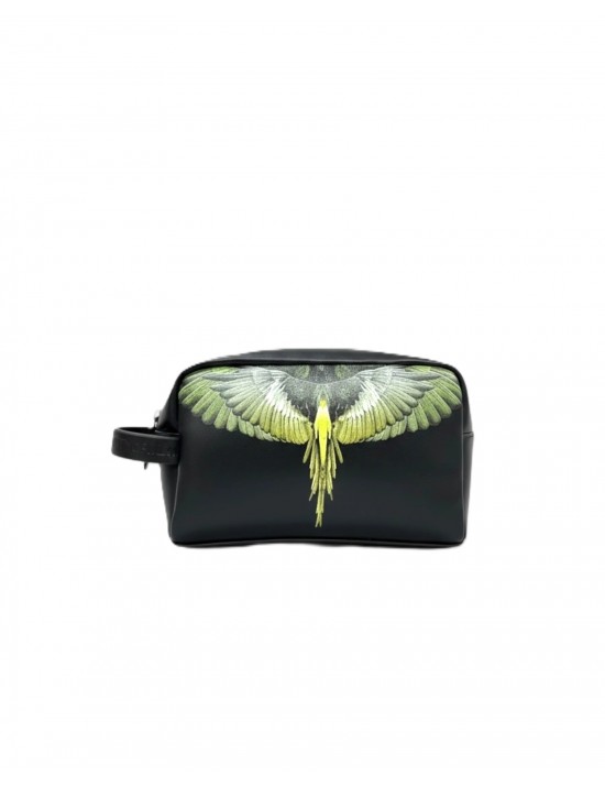 pochette marcelo burlon county of milan UOMO BLACK/YELLOW WINGS - COMAS260357 vista frontale