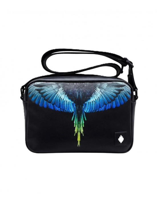 borsa a tracolla marcelo burlon county of milan UNISEX BLACK/ROYAL WINGS - COMAS260353 vista frontale