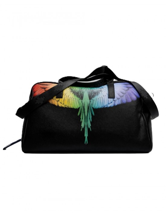 borsone marcelo burlon county of milan UNISEX BLACK/RAINBOW WINGS - COMAS260329 vista frontale