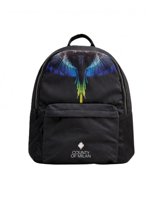 zaino marcelo burlon county of milan UOMO BLACK/ROYAL WINGS - COMAS260309 vista frontale