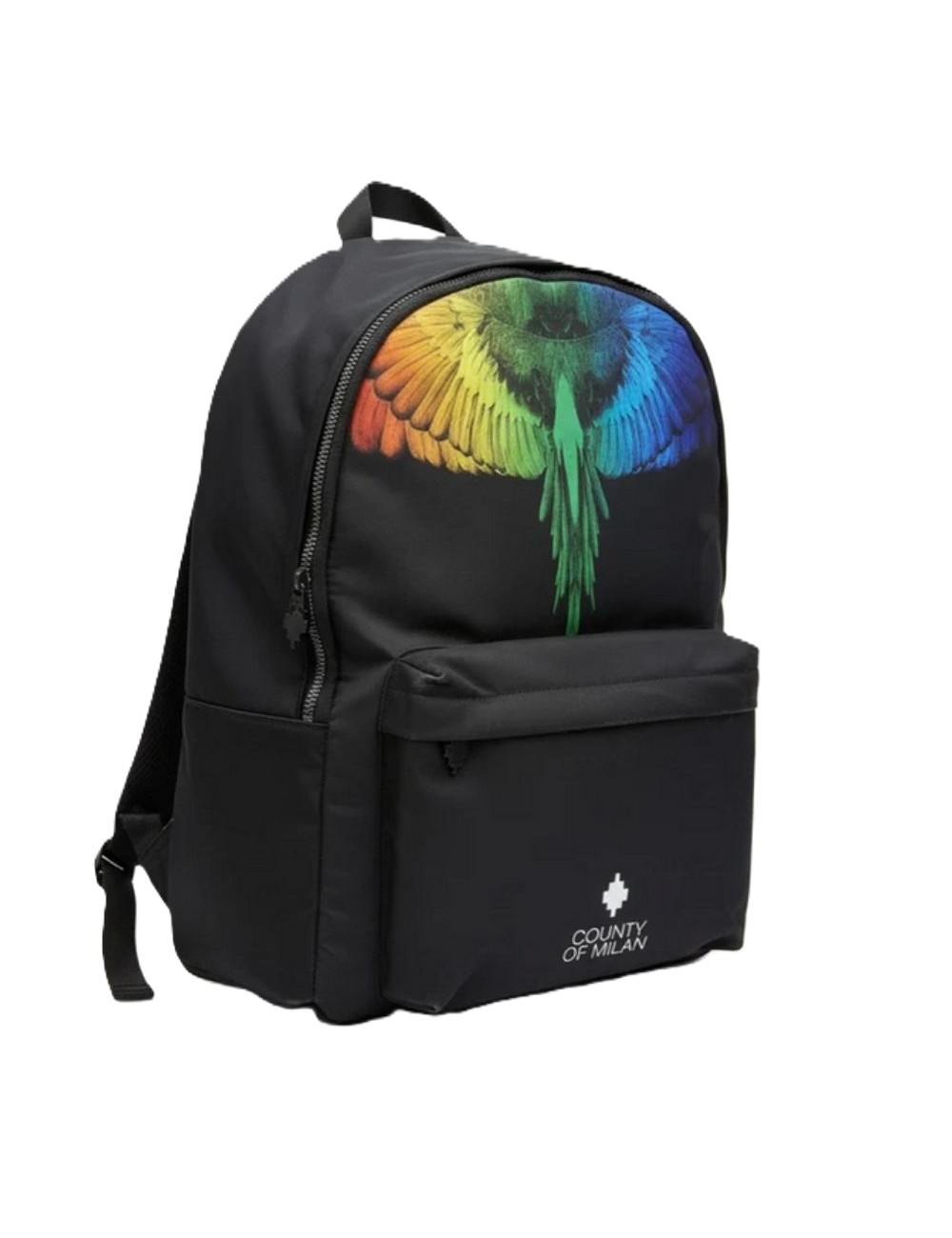 zaino marcelo burlon county of milan UOMO BLACK/RAINBOW WINGS - COMAS260307 vista laterale