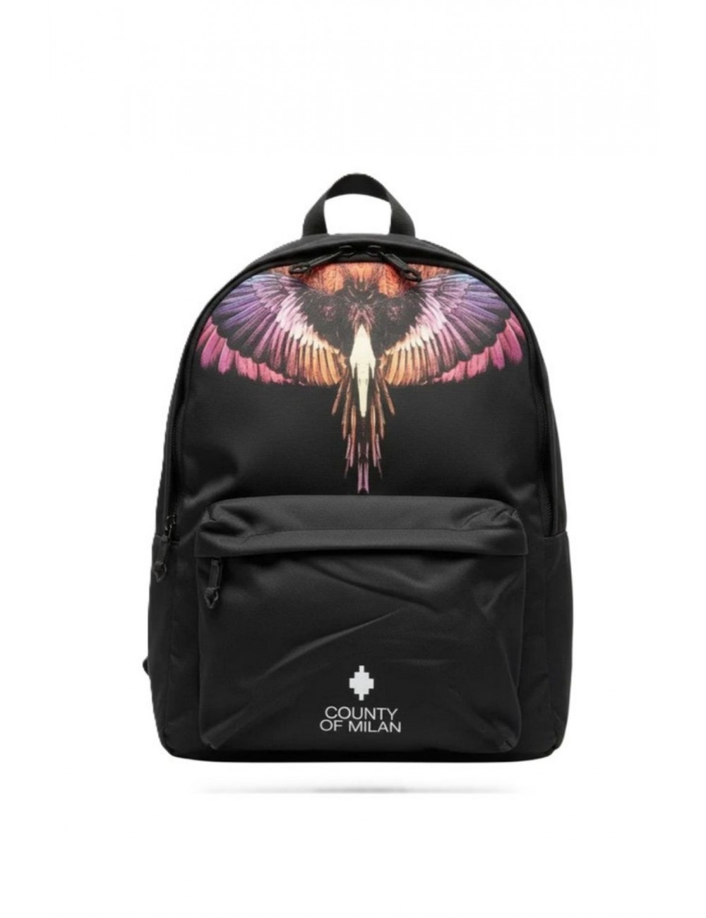 zaino marcelo burlon county of milan UOMO BLACK/ORANGE WINGS - COMAS260308 vista frontale