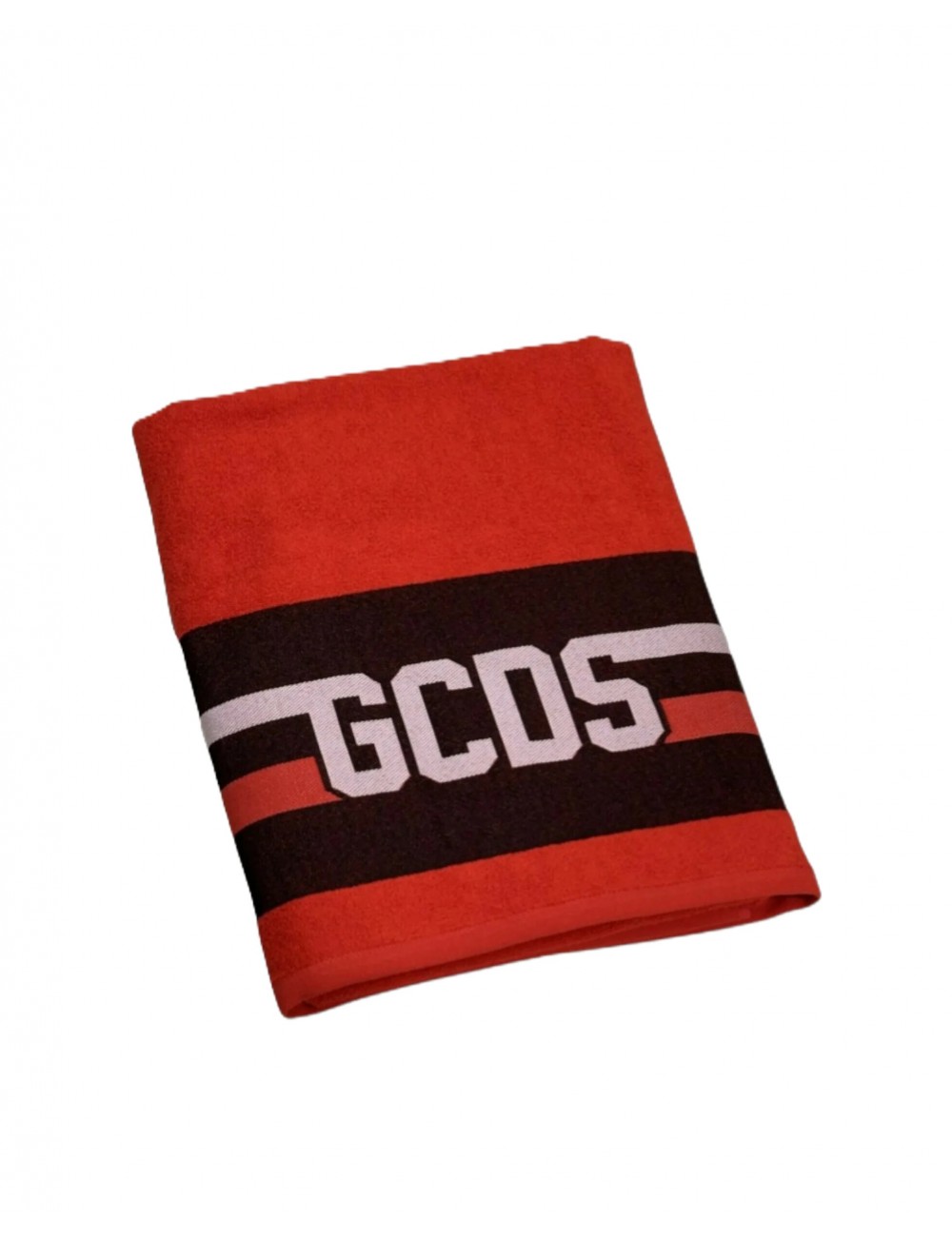 telo mare gcds UNISEX ROSSO E NERO TOMATO RED/BLACK - C1UEQS241T337-436B vista frontale 2