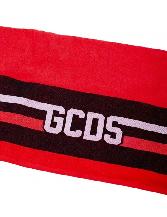 telo mare gcds UNISEX ROSSO E NERO TOMATO RED/BLACK - C1UEQS241T337-436B vista intera