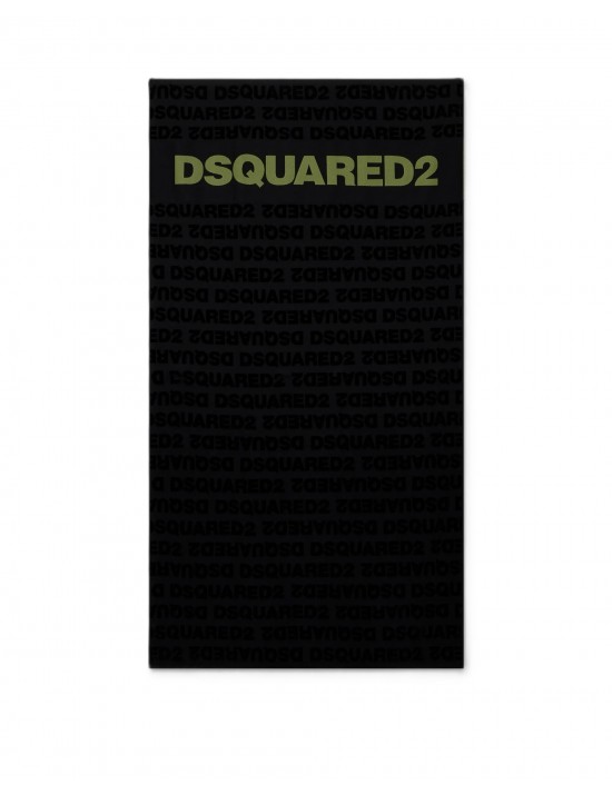 telo mare dsquared2 UNISEX NERO E VERDE - D7P006610.014 vista frontale