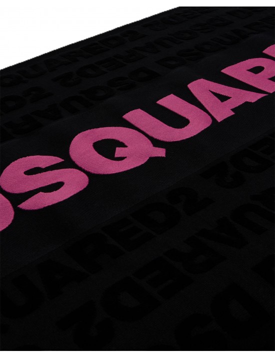 telo mare dsquared2 UNISEX NERO E ROSA - D7P006610.027 vista frontale