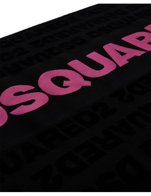 telo mare dsquared2 UNISEX NERO E ROSA - D7P006610.027 vista scritta