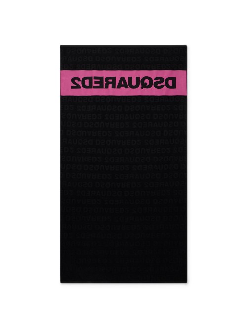 telo mare dsquared2 UNISEX NERO E ROSA - D7P006610.027 vista posteriore