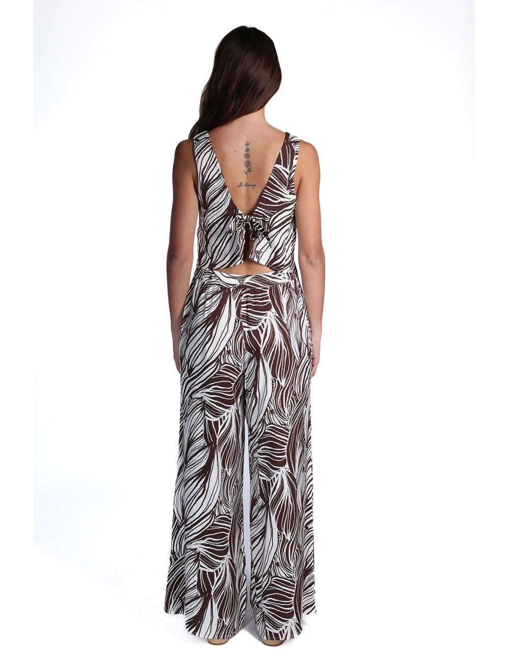 top guess DONNA BIANCO E MARRONE PMJU - E6GH05WP232 vista completo posteriore