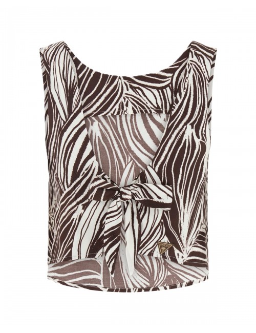 top guess DONNA BIANCO E MARRONE PMJU - E6GH05WP232 vista frontale