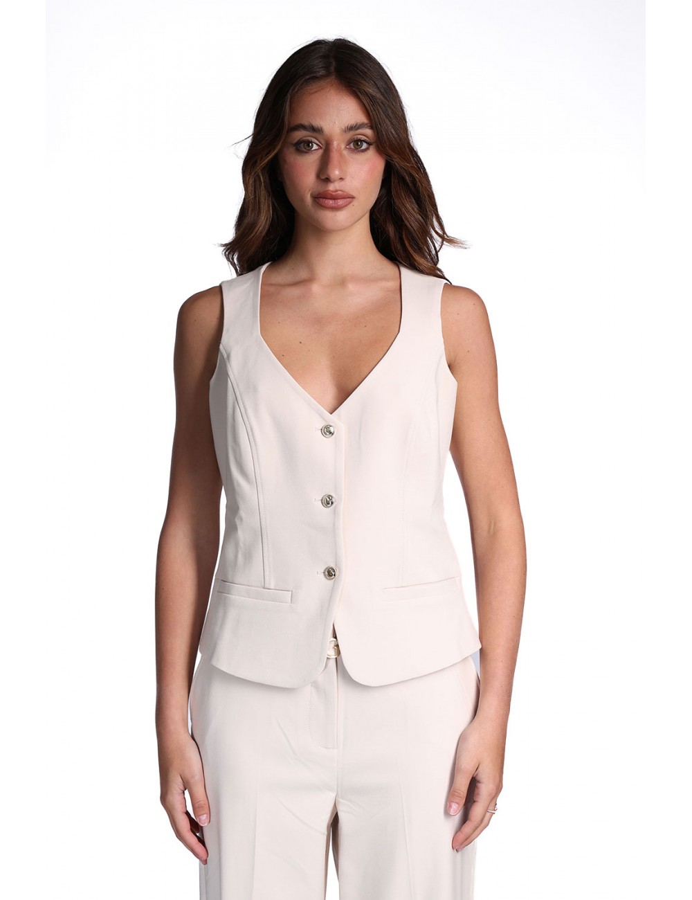 gilet guess DONNA PANNA G1FV - W6GH49W1895 vista frontale indossato