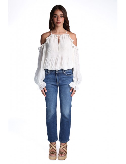 blusa guess DONNA BIANCA G1O6 - W6GH61W2041 vista completo frontale