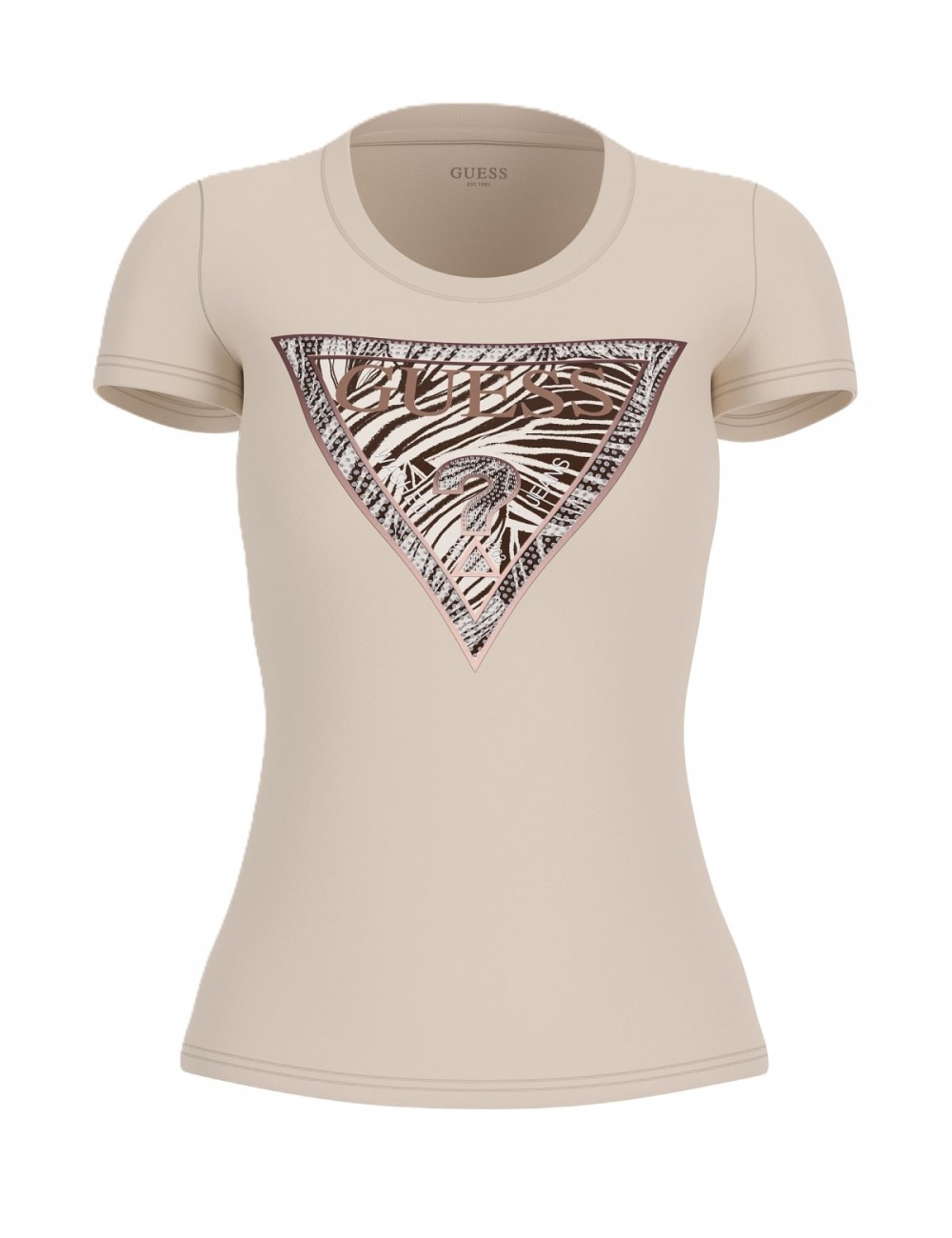 t-shirt guess DONNA BEIGE G1M5 - W6GI19K3042 vista frontale 2