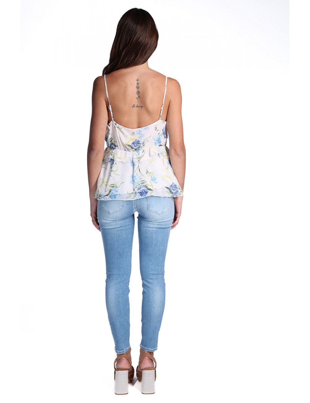 jeans guess DONNA BLU CHIARO CLH1 - W2YA46D4Q01 vista completo posteriore
