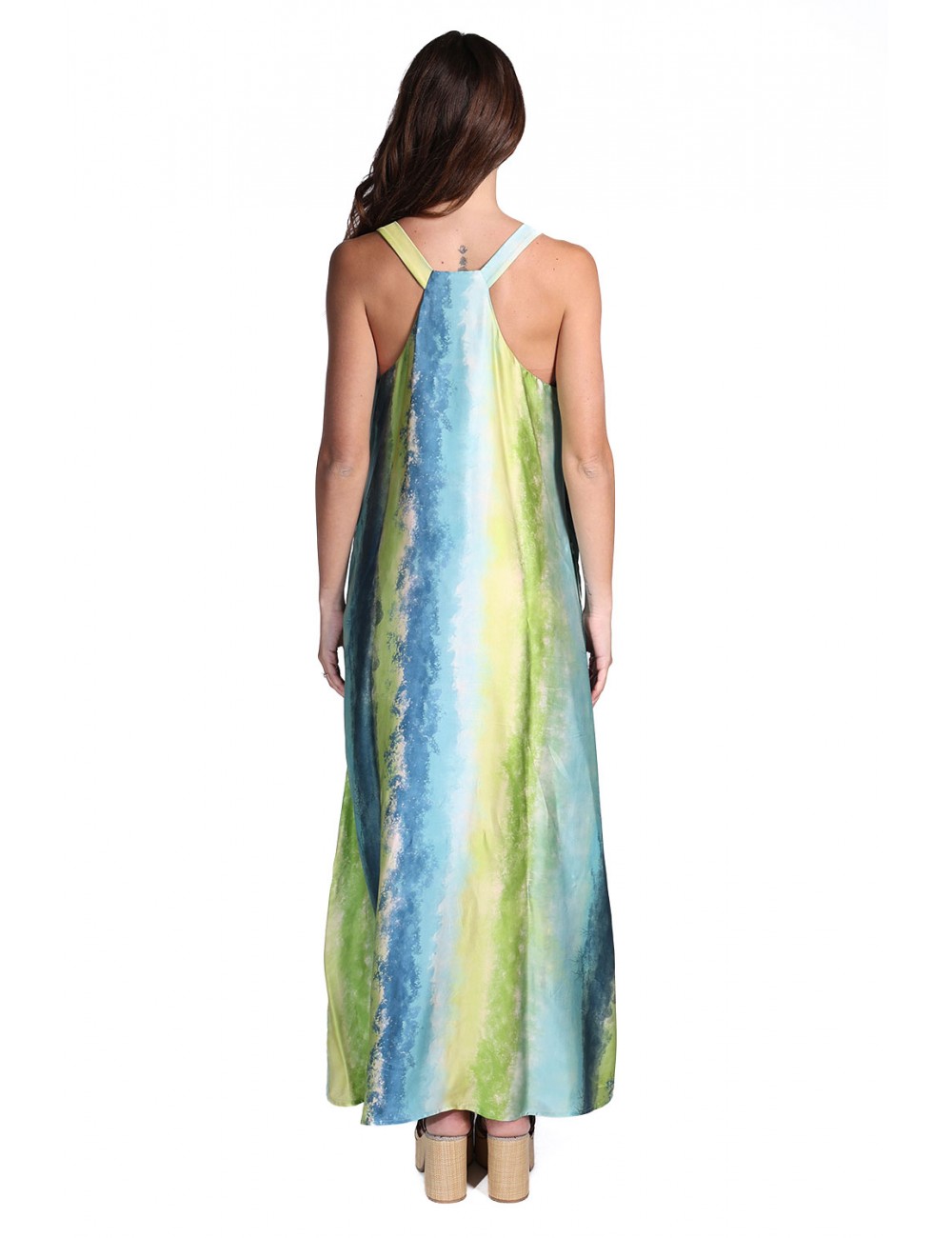 abito lungo jijil DONNA MULTICOLORE 1552 SFUMATO VERDE - JPE26AB227 vista frontale