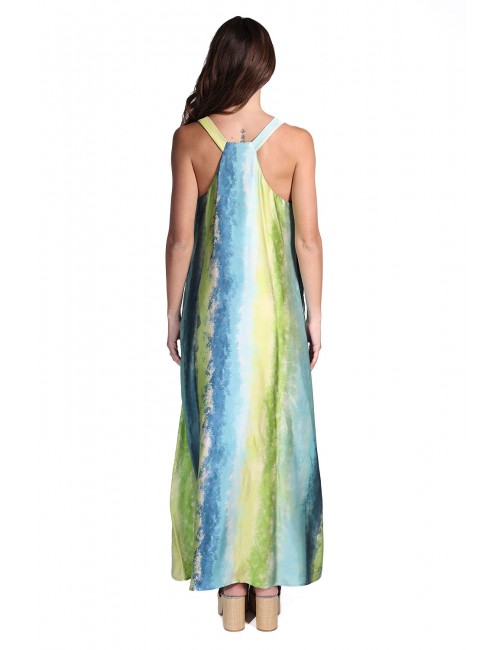 abito lungo jijil DONNA MULTICOLORE 1552 SFUMATO VERDE - JPE26AB227 vista posteriore