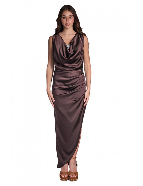 abito lungo jijil DONNA MARRONE 0005 MORO - JPE26AB235 vista frontale