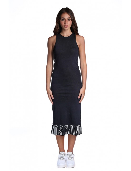 abito midi moschino DONNA NERO 0555 - V6A8904 - 4419 vista frontale