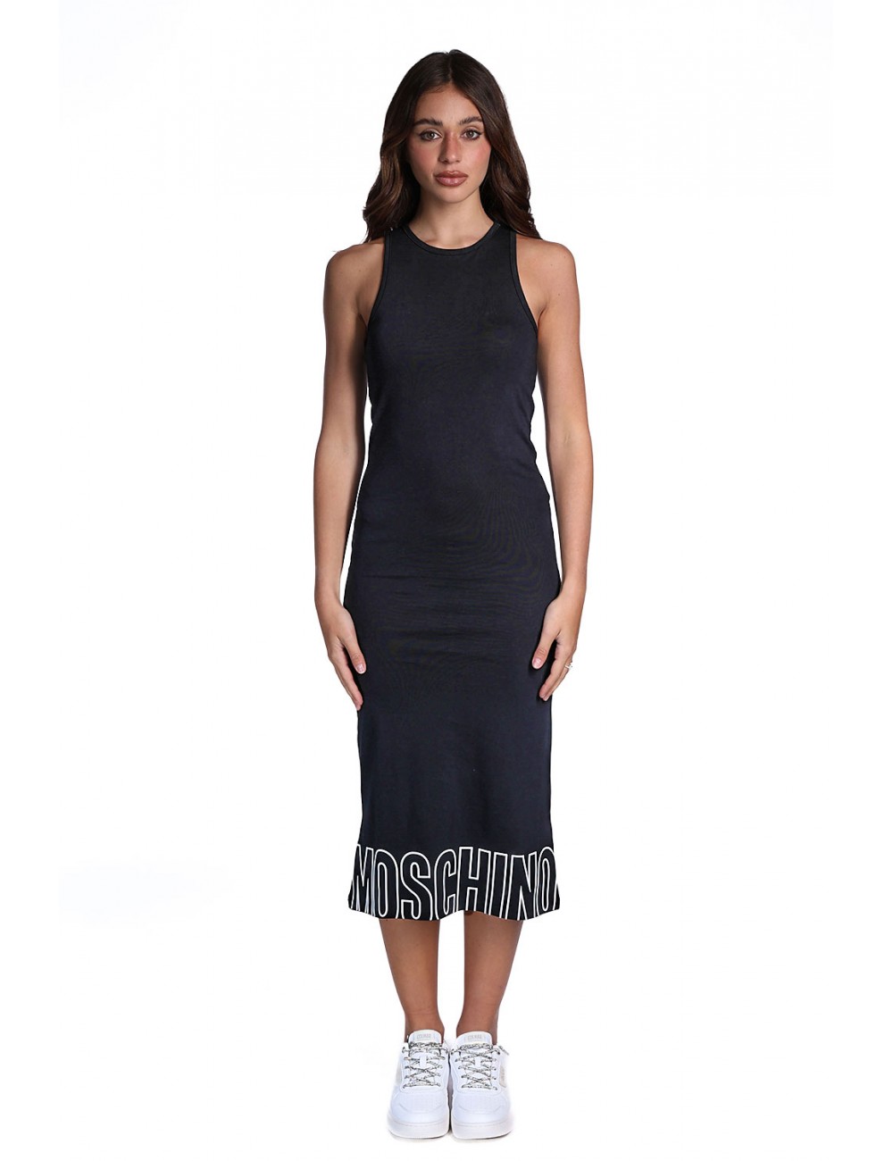 abito midi moschino DONNA NERO 0555 - V6A8904 - 4419 vista frontale