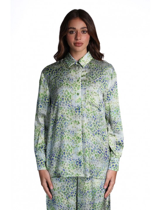 camicia jijil DONNA 1549 MACULATO VERDE - JPE26CA126 vista frontale