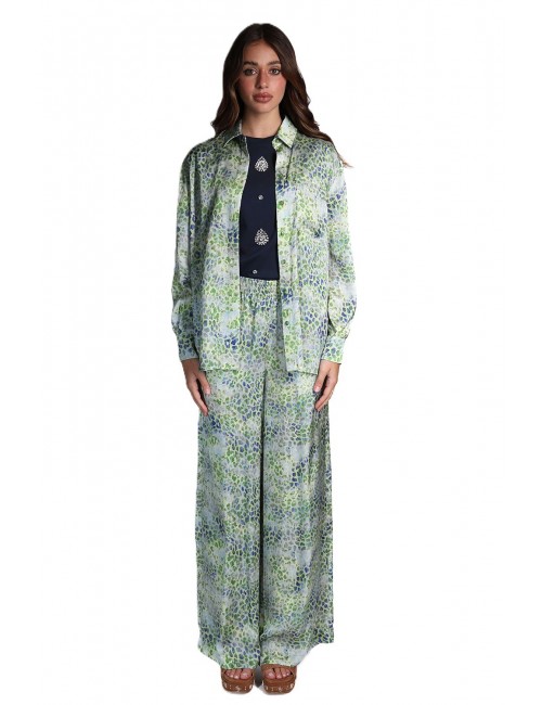 camicia jijil DONNA 1549 MACULATO VERDE - JPE26CA126 vista completo frontale