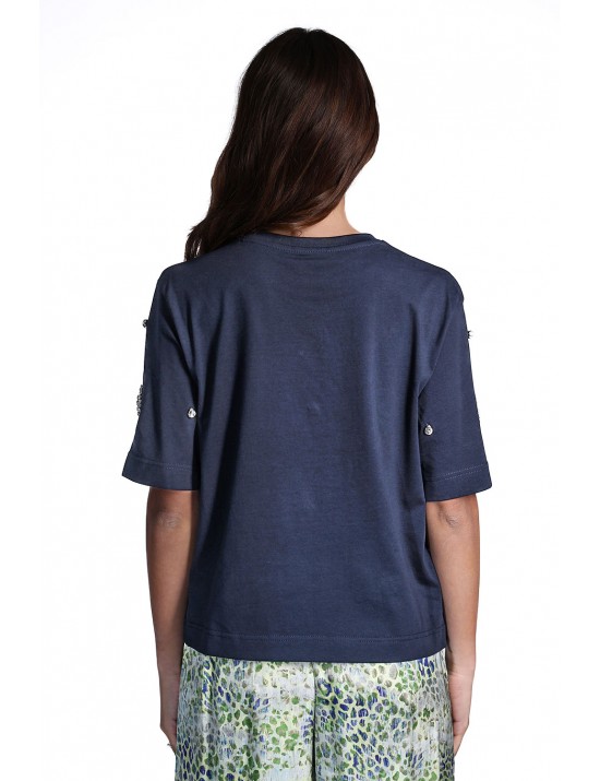 t-shirt jijil DONNA 0058 BLU - JPE26TS004 vista frontale