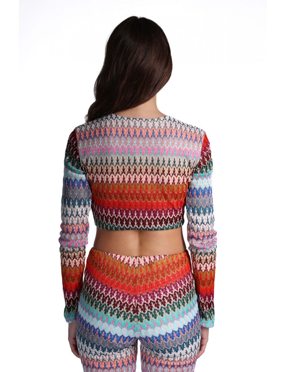 maglia crop kostumn°1 DONNA MULTICOLORE  - KE2656 vista posteriore