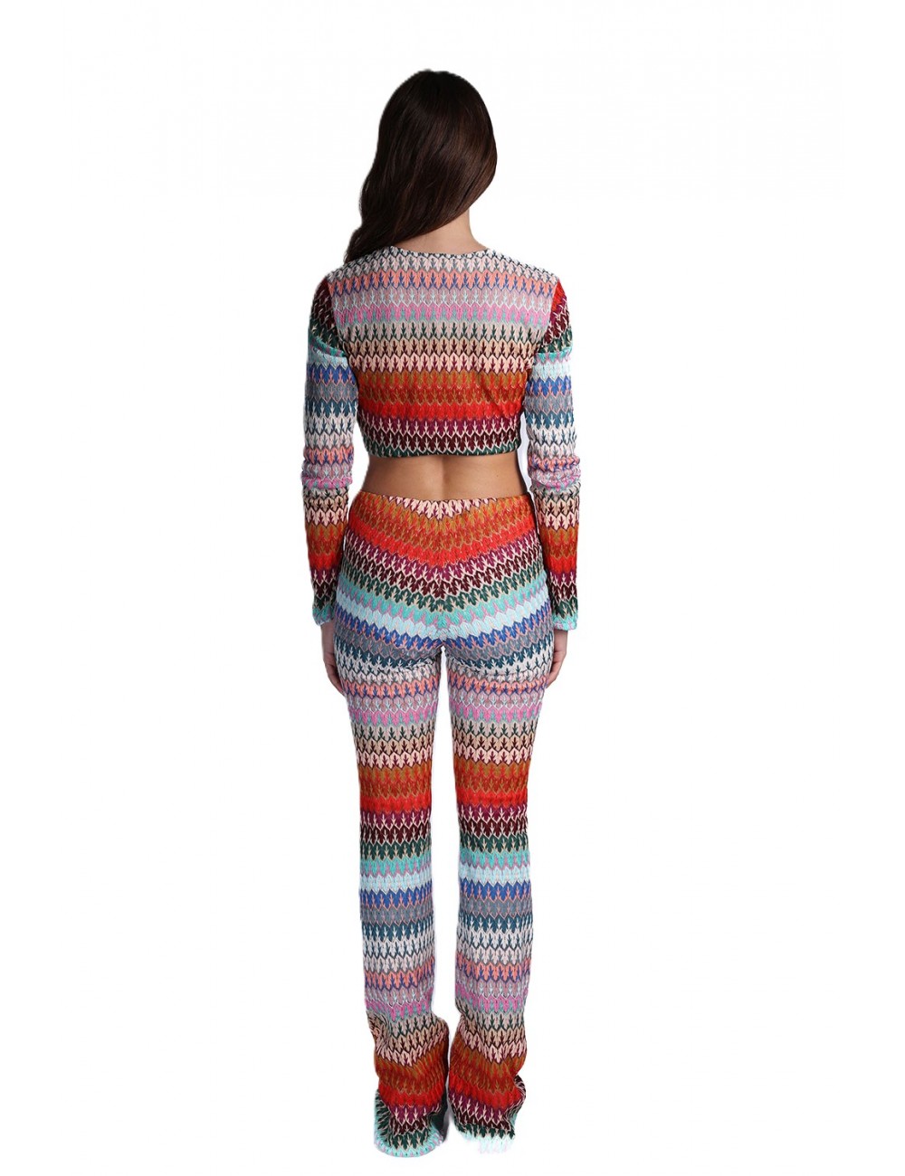 maglia crop kostumn°1 DONNA MULTICOLORE  - KE2656 vista completo posteriore