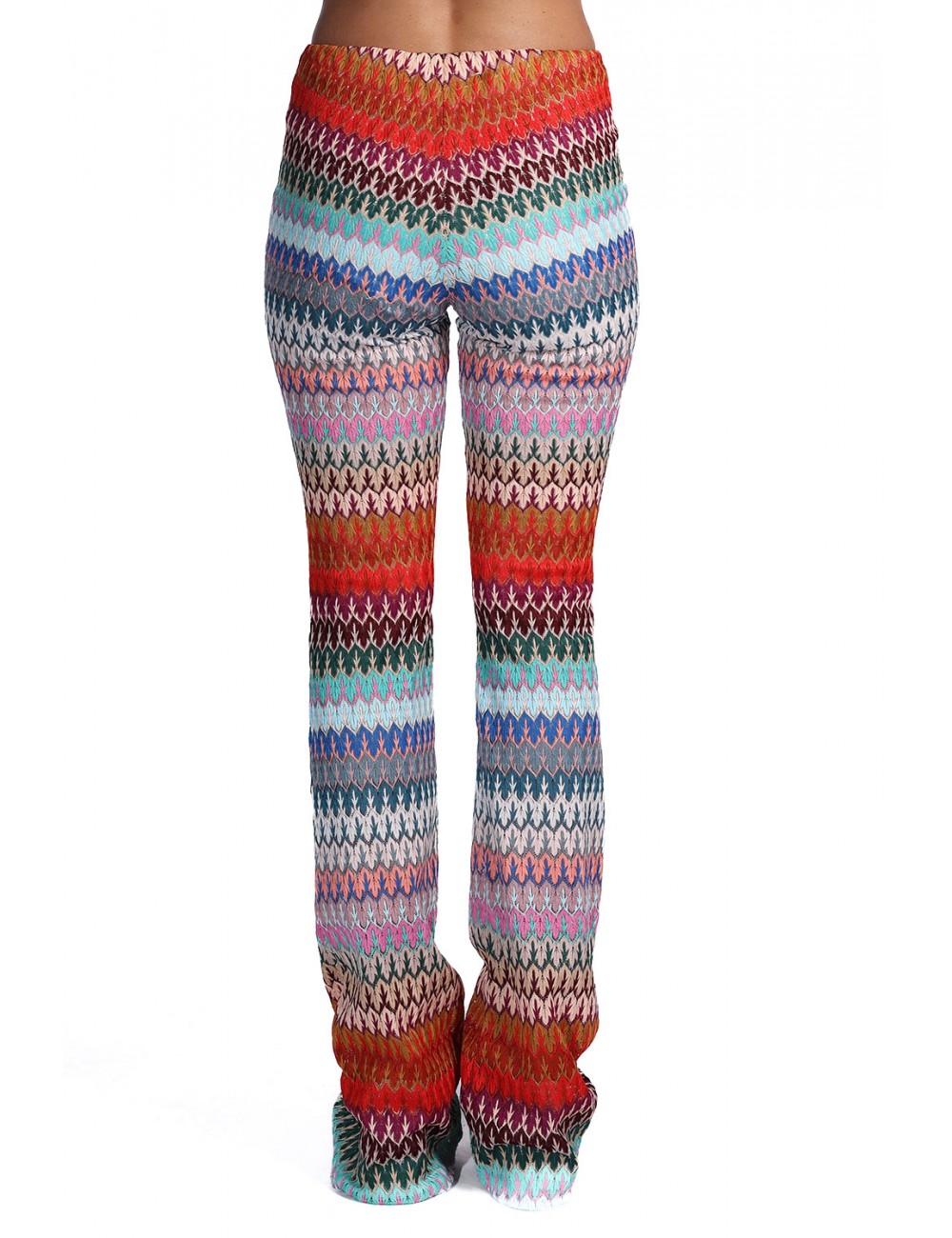 pantalone a zampa kostumn°1 DONNA MULTICOLORE - KE2645 vista posteriore