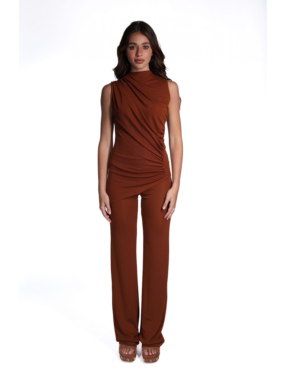 top assimmetrico kostumn°1 DONNA TABACCO - KE26134 vista completo frontale