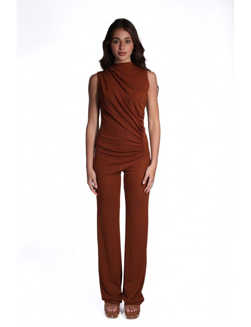 pantalone a zampa kostumn°1 DONNA TABACCO - KE2603 vista completo frontale