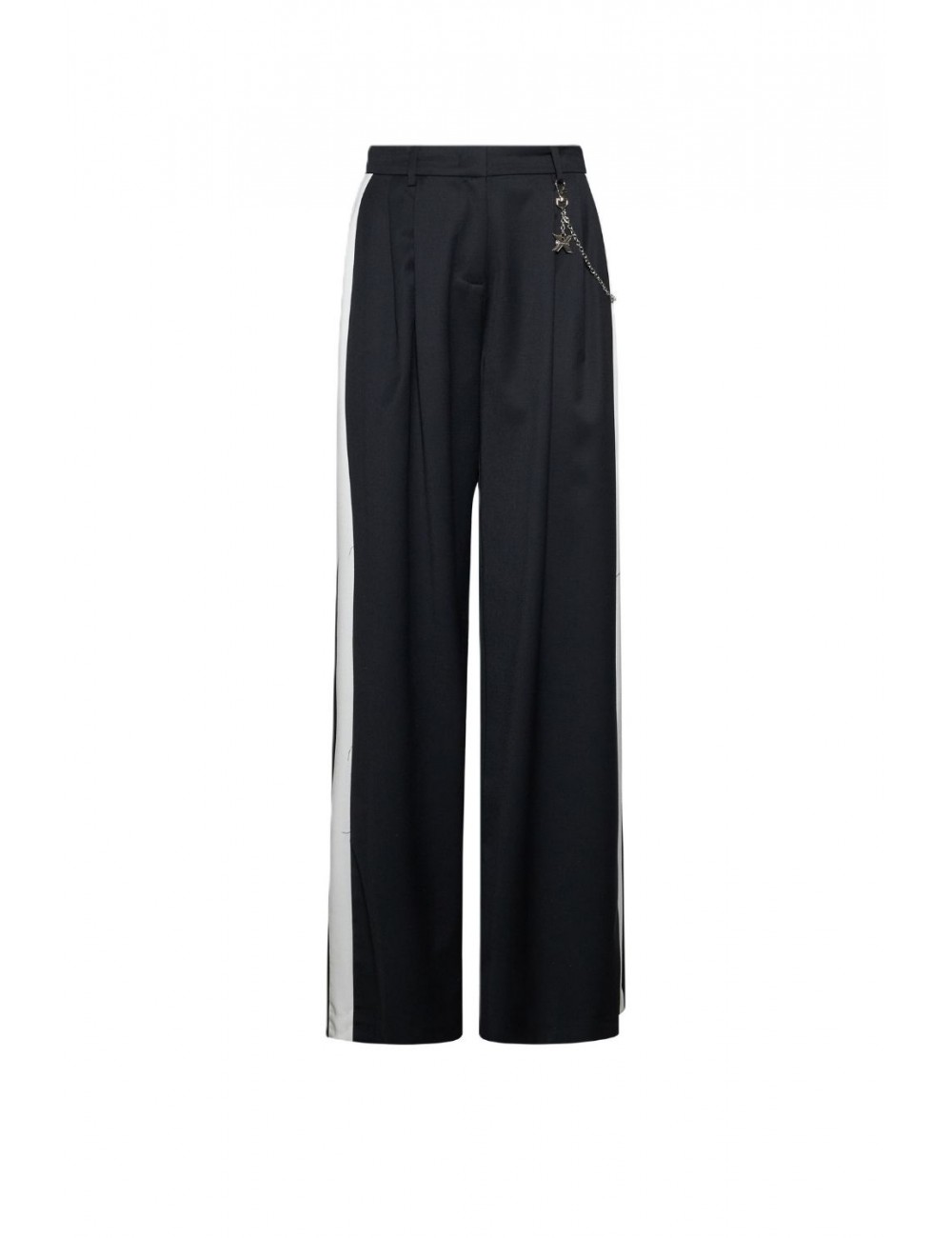 pantalone john richmond DONNA BLACK E WHT - UWP26190PA vista frontale