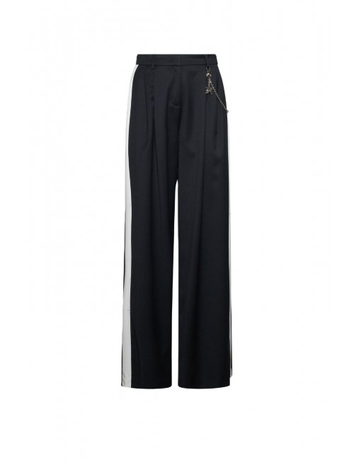 pantalone john richmond DONNA BLACK E WHT - UWP26190PA vista frontale