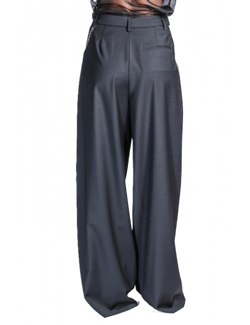 pantalone john richmond DONNA BLACK E WHT - UWP26190PA vista posteriore indossato