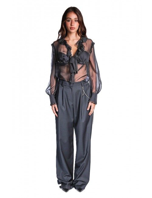 blusa john richmond DONNA BLACK - UWP26101BL vista completo frontale