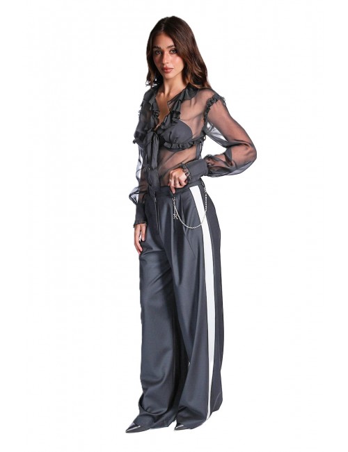 blusa john richmond DONNA BLACK - UWP26101BL vista completo laterale