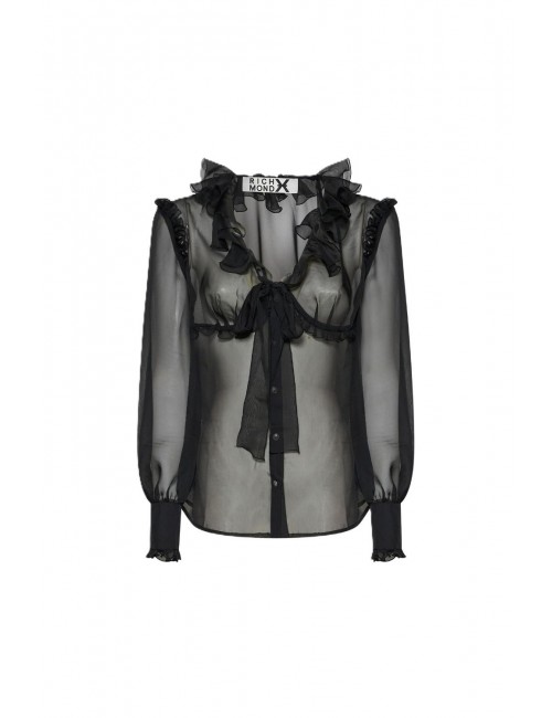 blusa john richmond DONNA BLACK - UWP26101BL vista frontale