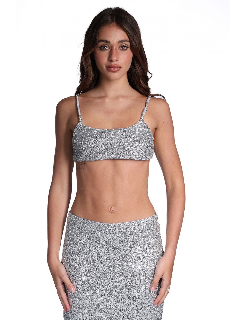 top jijil DONNA 0022 ARGENTO - JPE26TP136 vista frontale