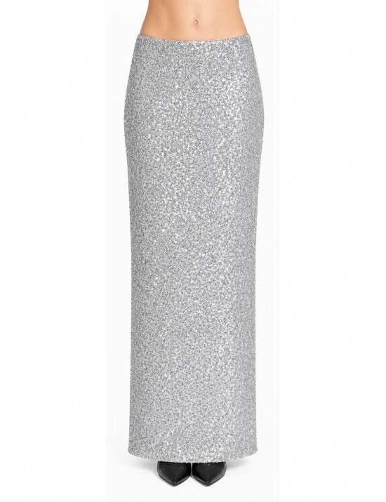 gonna lunga jijil DONNA 0022 ARGENTO - JPE26GO133 vista frontale