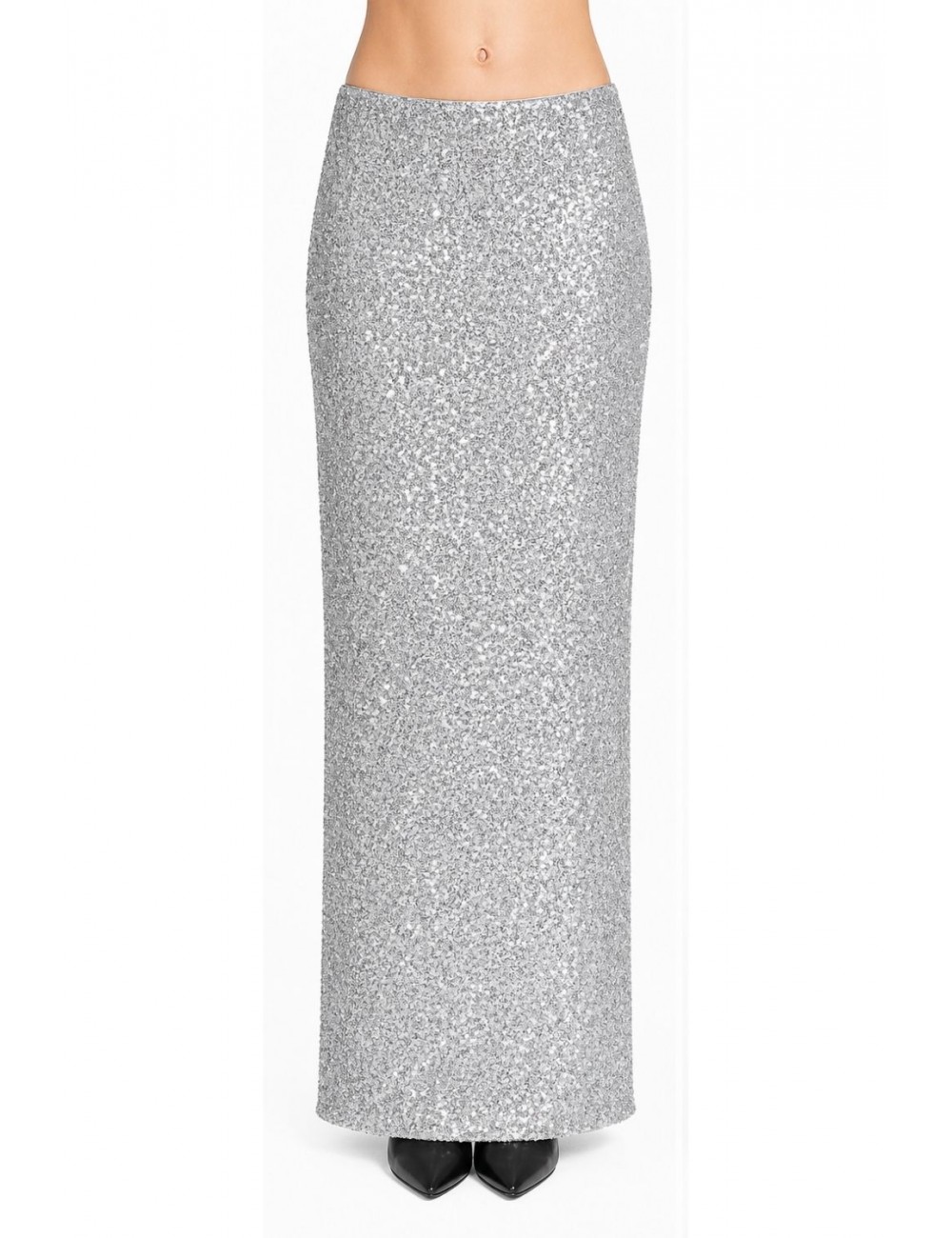 gonna lunga jijil DONNA 0022 ARGENTO - JPE26GO133 vista frontale