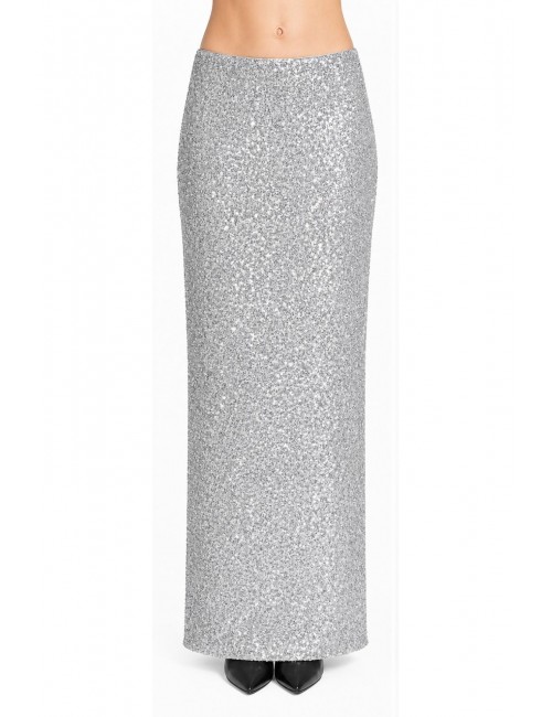 gonna lunga jijil DONNA 0022 ARGENTO - JPE26GO133 vista frontale