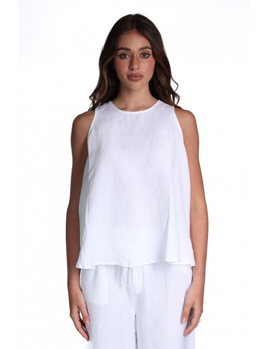 canotta sun68 DONNA 31 BIANCO PANNA - S36216 vista frontale