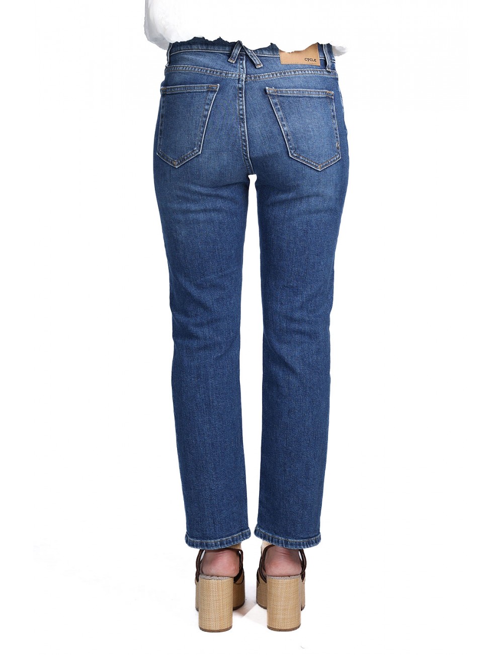 jeans cycle DONNA 07 NAVY BLUE - 362P506 vista frontale indossato