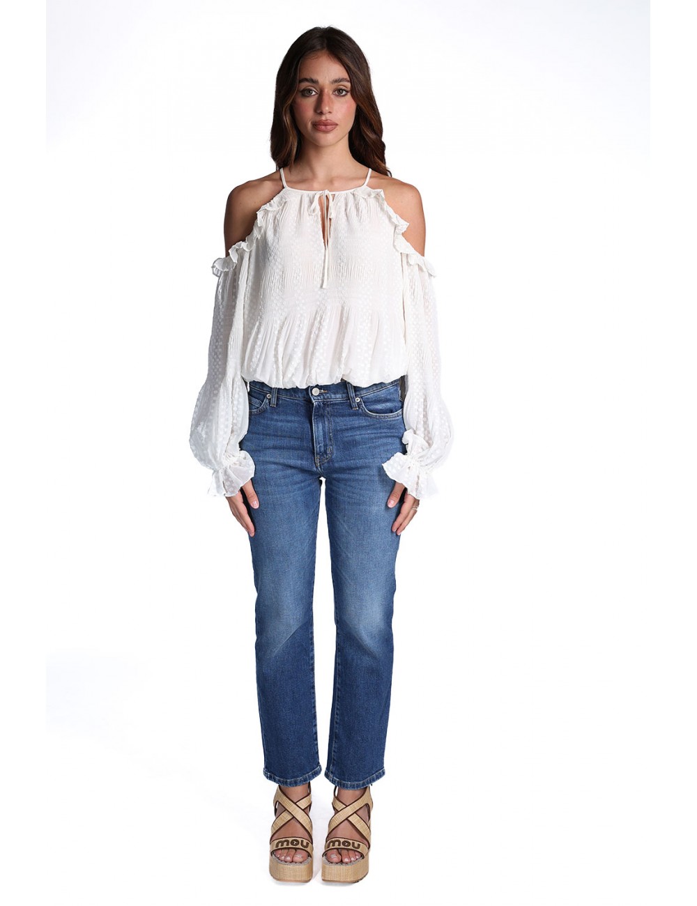 jeans cycle DONNA 07 NAVY BLUE - 362P506 vista completo frontale