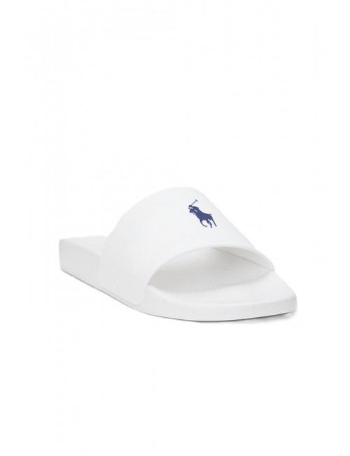 ciabatte polo ralph lauren UOMO WHITE - POLO SLIDE-SN-SLI - 809961001004 vista frontale