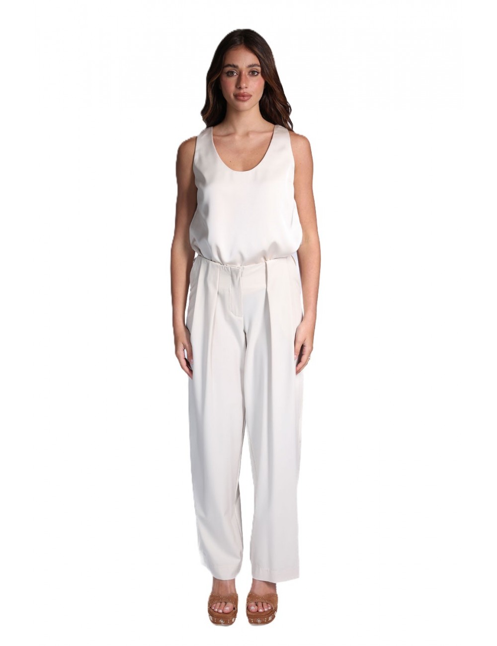 pantalone jijil DONNA 0024 AVORIO - JPE26PA172 vista completo frontale