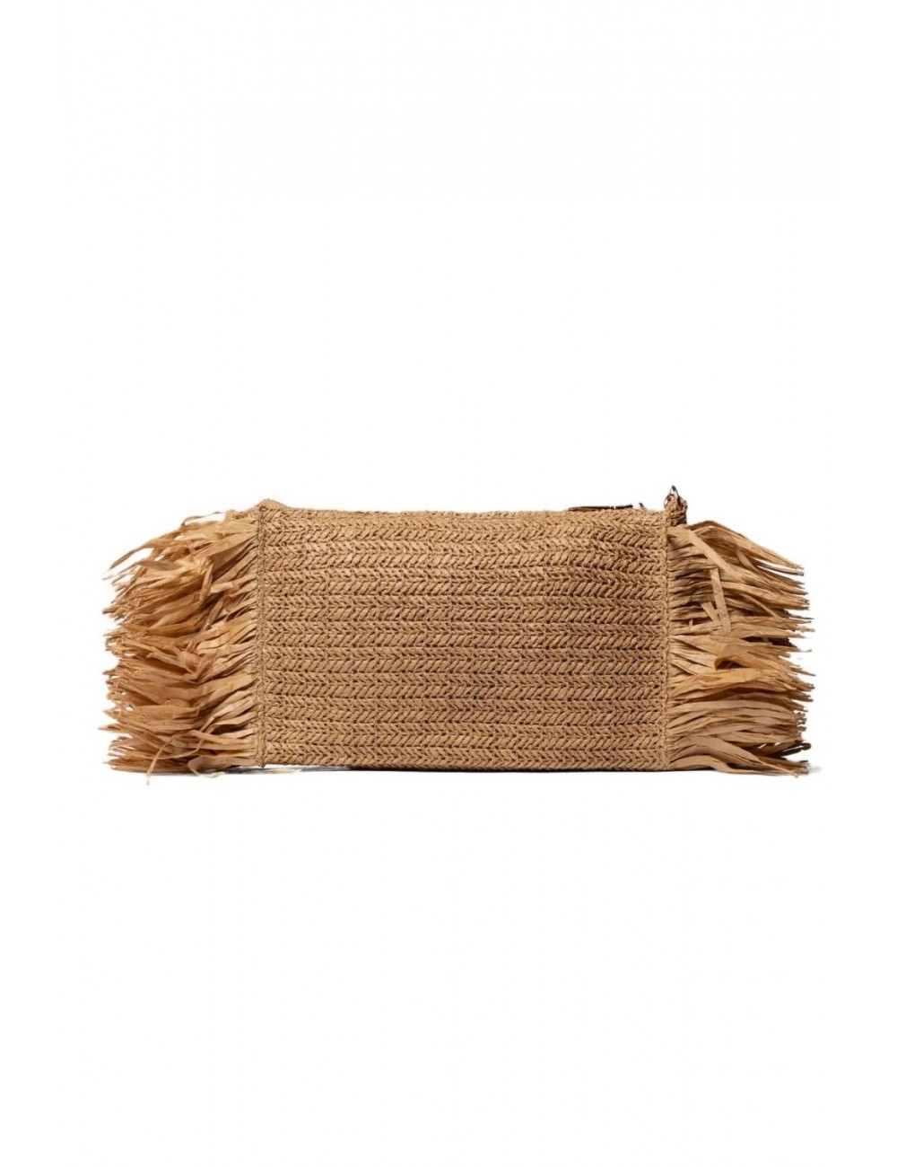 pochette secret pon pon DONNA BEIGE NATURAL - STEPHANIE POUCH STRAW vista posteriore