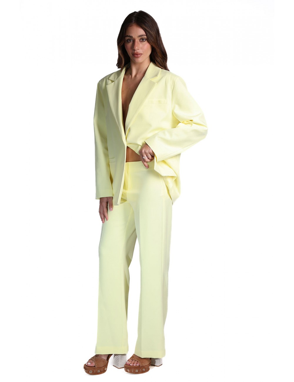 pantalone kostumn°1 DONNA GIALLINO - KE2693 vista completo laterale