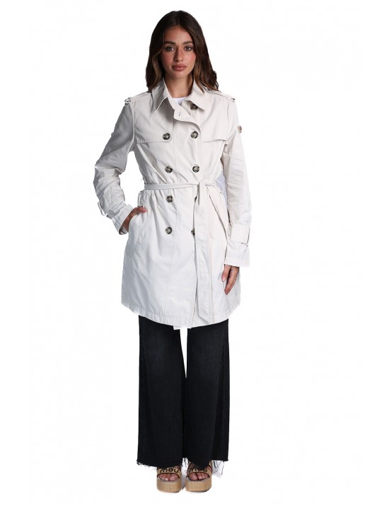 trench lungo peuterey DONNA BEIGE 729 - KNUDE TJT 01 - PED5620 vista frontale